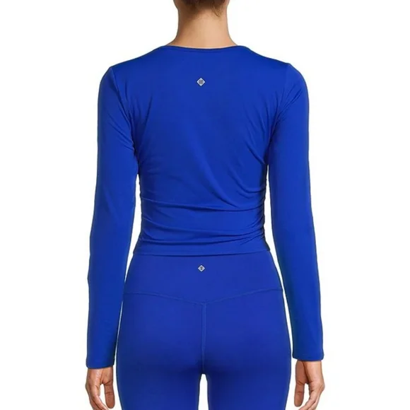 Antonio Melani Active Runched Crew Neck Long Sleeve Fitted Crop Top XL - Picture 2 of 10